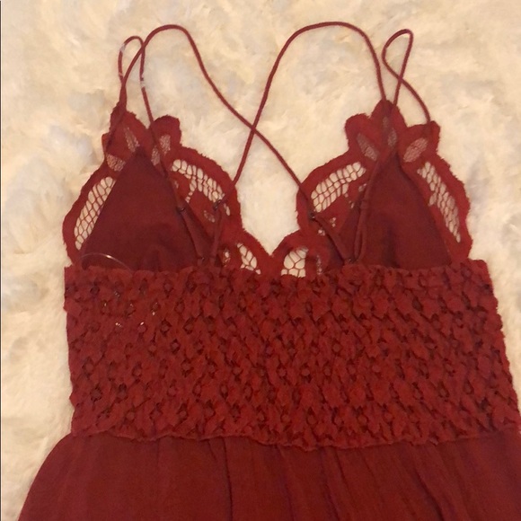 FREE PEOPLE Adella Lace Mini Dress Dark Cherry - Picture 11 of 14